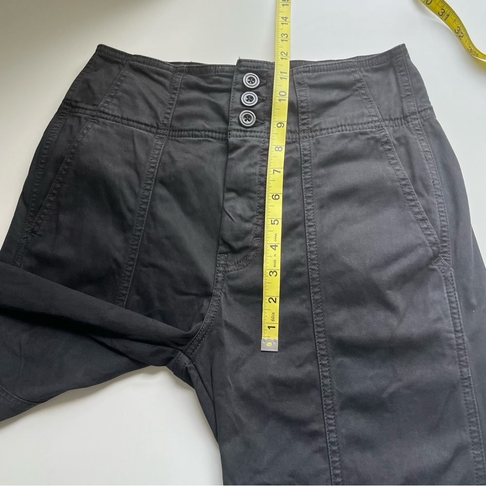 Pilcro Anthropologie Seamed Flare Black Pants 27 Hippie Retro High Waisted - Picture 11 of 12